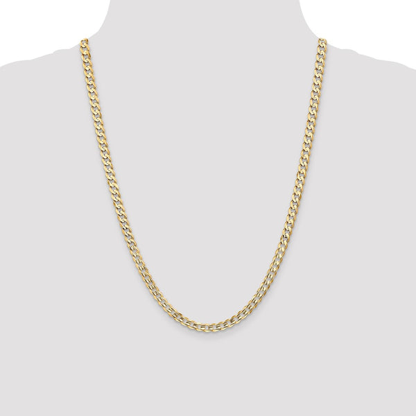 14KT Yellow Gold 24-inch 5.25MM Lobster Clasp Curb Chain
