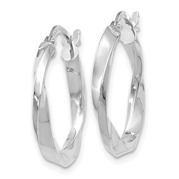 14KT White Gold 21X19MM Twist Hoop Earrings