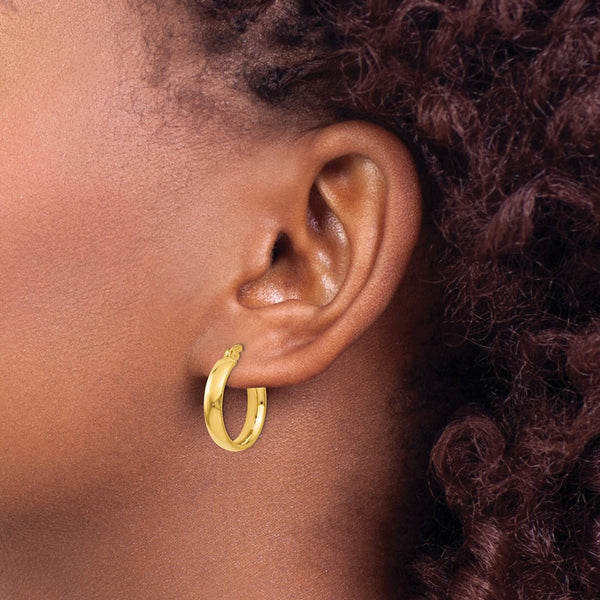 14KT Yellow Gold 20X18MM Hoop Earrings