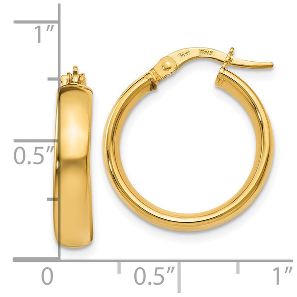14KT Yellow Gold 20X18MM Hoop Earrings