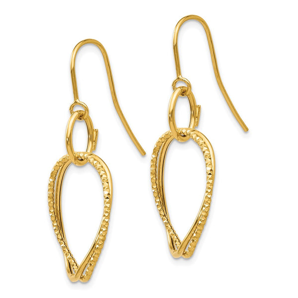 14KT Yellow Gold 30X16MM Drop & Dangle Earrings