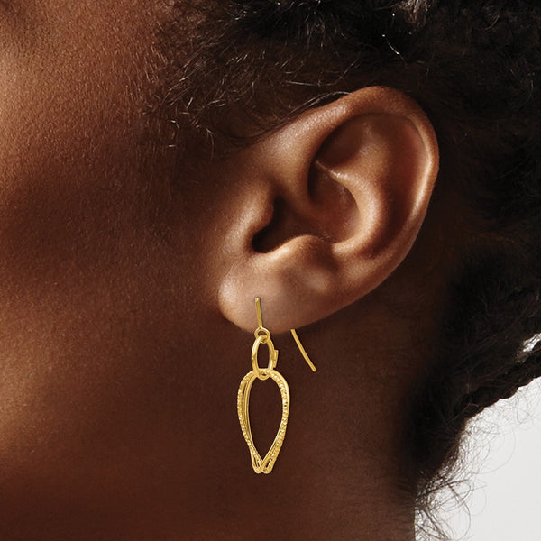 14KT Yellow Gold 30X16MM Drop & Dangle Earrings