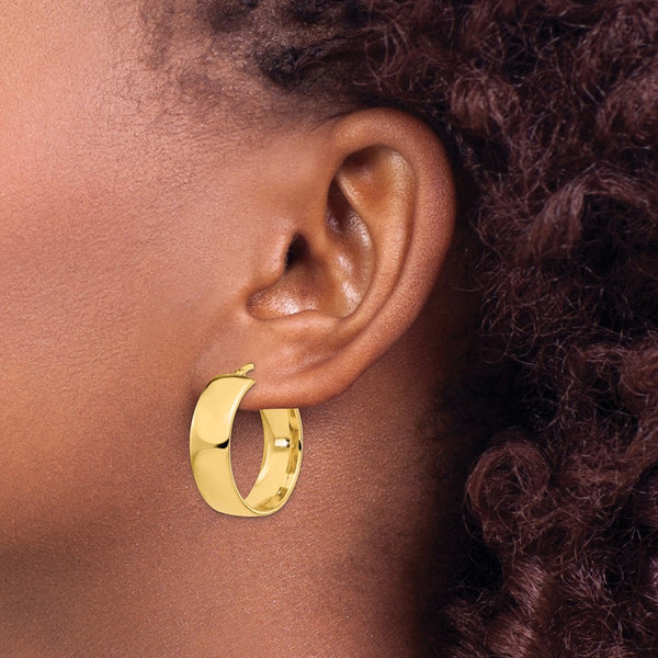 14KT Yellow Gold 25X23MM Hoop Earrings