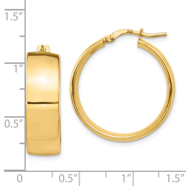 14KT Yellow Gold 25X23MM Hoop Earrings