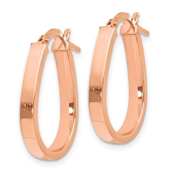14KT Yellow Gold 21X16MM Hinged Hoop Earrings