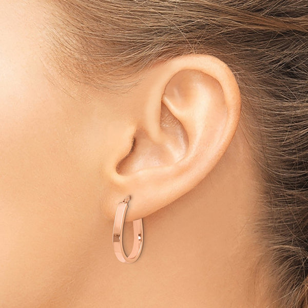 14KT Yellow Gold 21X16MM Hinged Hoop Earrings