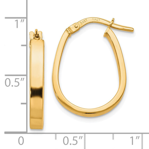 14KT Yellow Gold 21X16MM Hinged Hoop Earrings