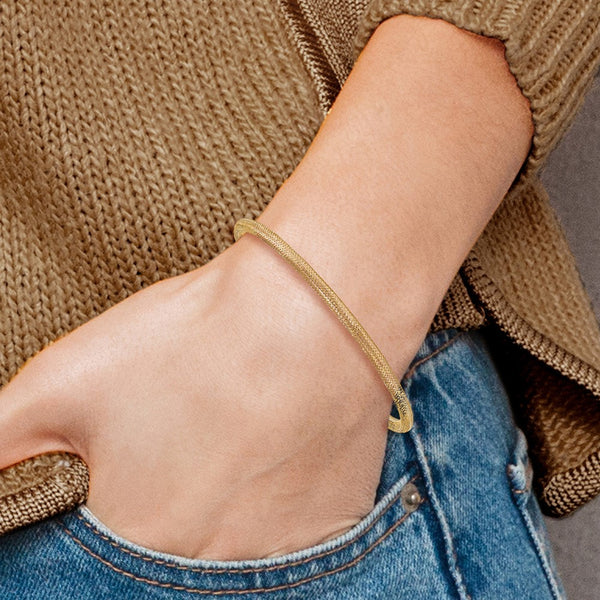 14KT Yellow Gold 3MM Mesh Stretch Bracelet
