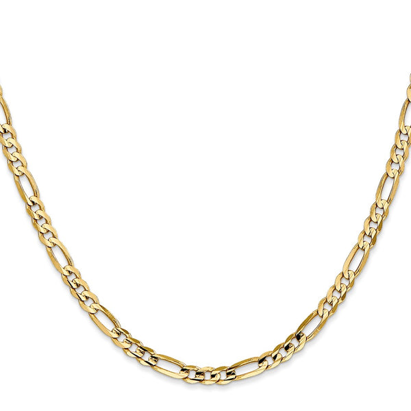 14KT Yellow Gold 30-inch 4MM Lobster Clasp Figaro Chain