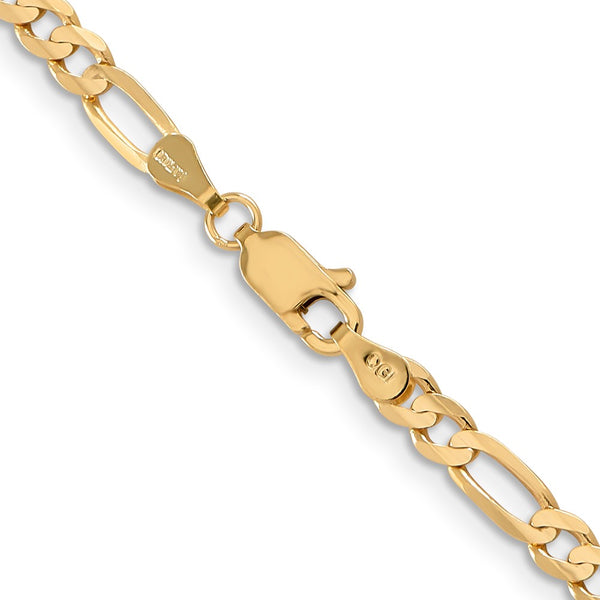 14KT Yellow Gold 24-inch 4MM Lobster Clasp Figaro Chain