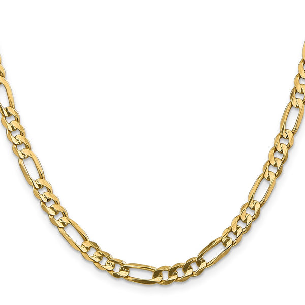 14KT Yellow Gold 22-inch 5.5MM Lobster Clasp Figaro Chain