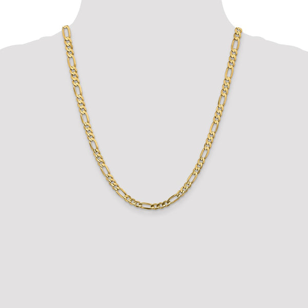 14KT Yellow Gold 22-inch 5.5MM Lobster Clasp Figaro Chain