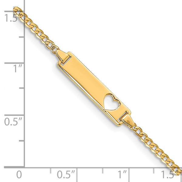 14KT Yellow Gold 7-inch 5MM Lobster Clasp ID Curb Bracelet