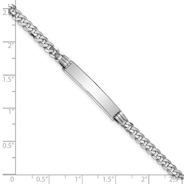 14KT White Gold 7-inch 5MM Flat Curb ID Bracelet