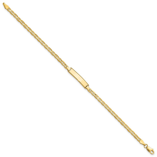 14KT Yellow Gold 7-inch 4.5MM Anchor Link ID Bracelet