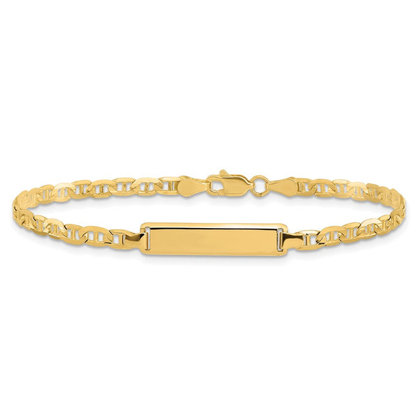 14KT Yellow Gold 7-inch 4.5MM Anchor Link ID Bracelet