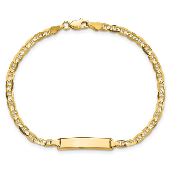 14KT Yellow Gold 7-inch 4.5MM Anchor Link ID Bracelet
