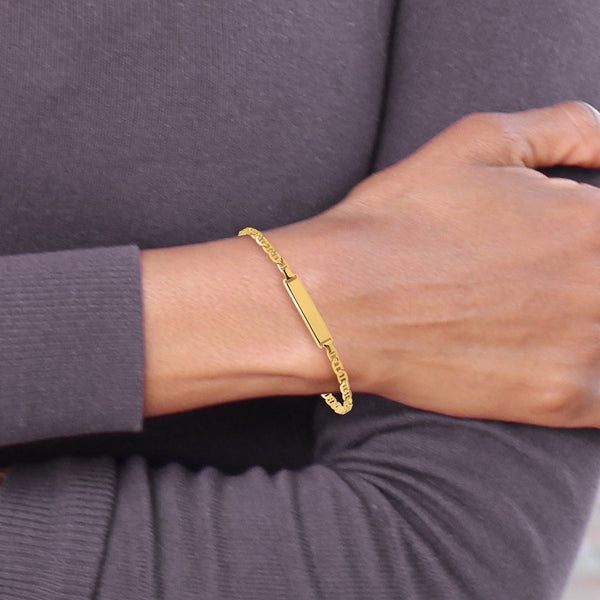 14KT Yellow Gold 7-inch 4.5MM Anchor Link ID Bracelet