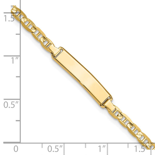 14KT Yellow Gold 7-inch 4.5MM Anchor Link ID Bracelet