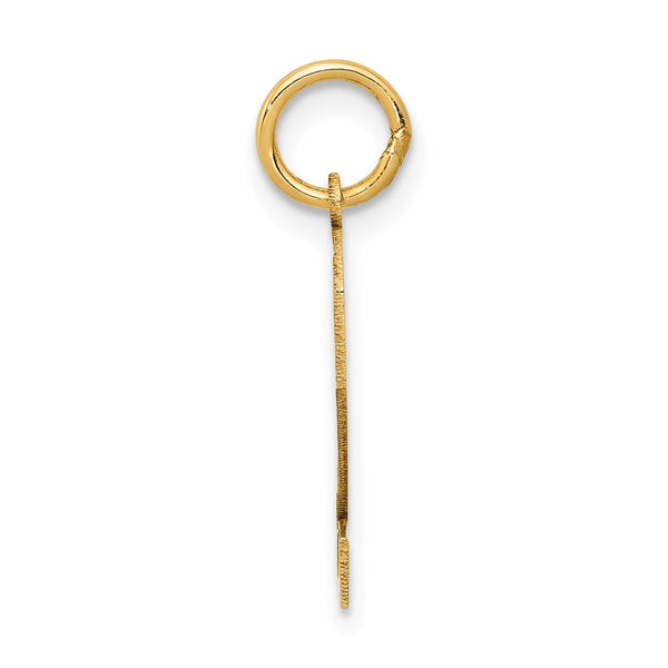 14KT Gold Small Satin Number 2 Charm Pendant. Chain not Included.