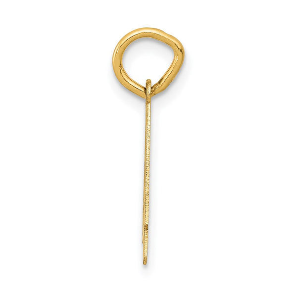 14KT Yellow Gold 18X7MM Number 4 Pendant. Chain Not Included