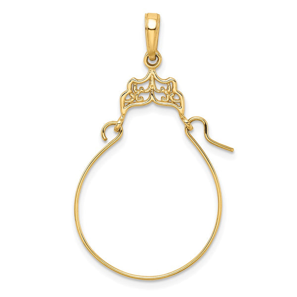 14KT Gold Filigree Charm Pendant. Chain not Included. Holder