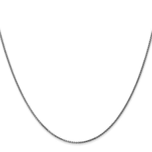 14KT White Gold 18-inch 1MM Diamond-cut Spiga Link Pendant Chain