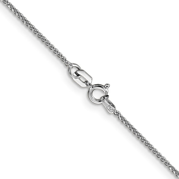 14KT White Gold 24-inch 1MM Diamond-cut Spiga Link Pendant Chain