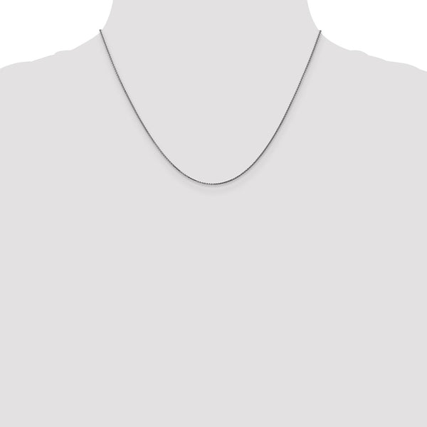 14KT White Gold 18-inch 1MM Diamond-cut Spiga Link Pendant Chain