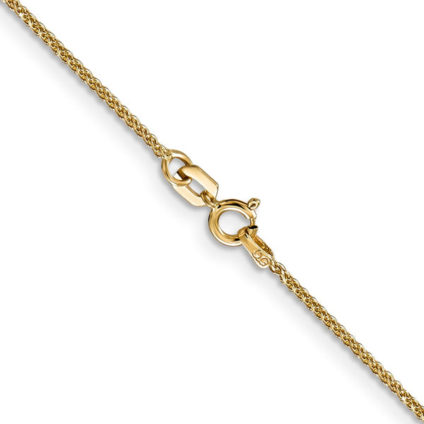 14KT Yellow Gold 16-inch 1MM Diamond-cut Spiga Link Pendant Chain