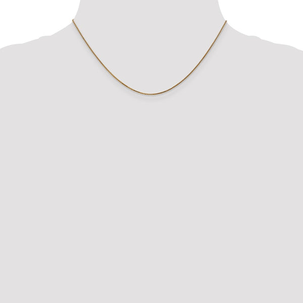 14KT Yellow Gold 16-inch 1MM Diamond-cut Spiga Link Pendant Chain