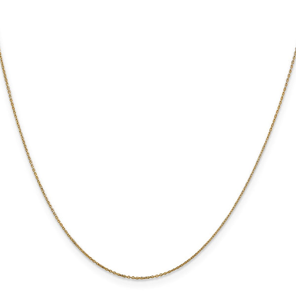 14KT Yellow Gold 14-inch 0.6MM Diamond-cut Cable Pendant Chain