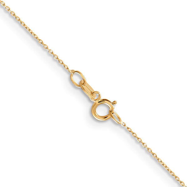 14KT Yellow Gold 14-inch 0.6MM Diamond-cut Cable Pendant Chain