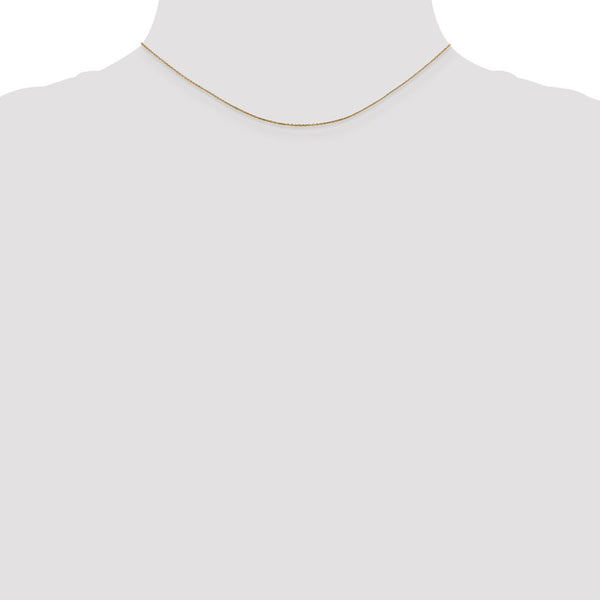 14KT Yellow Gold 14-inch 0.6MM Diamond-cut Cable Pendant Chain