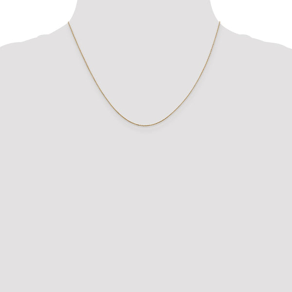 14KT Yellow Gold 18-inch 0.6MM Diamond-cut Cable Pendant Chain