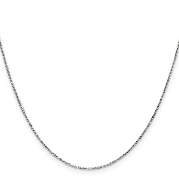 14KT White Gold 20-inch 0.95MM Diamond-cut Lobster Clasp Cable Pendant Chain