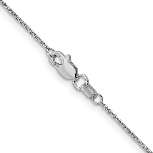 14KT White Gold 20-inch 0.95MM Diamond-cut Lobster Clasp Cable Pendant Chain