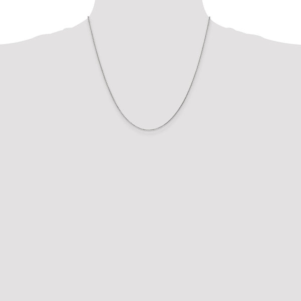 14KT White Gold 20-inch 0.95MM Diamond-cut Lobster Clasp Cable Pendant Chain
