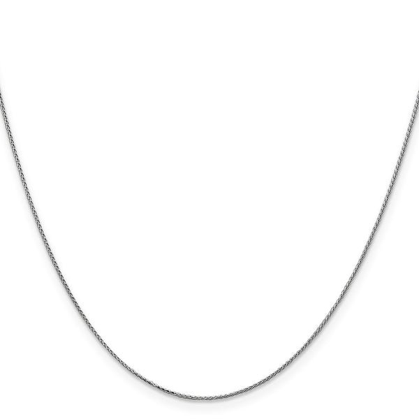 14KT White Gold 16-inch 0.65MM Diamond-cut Spiga Link Pendant Chain