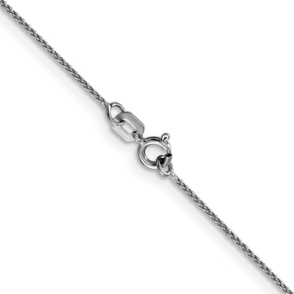 14KT White Gold 16-inch 0.65MM Diamond-cut Spiga Link Pendant Chain