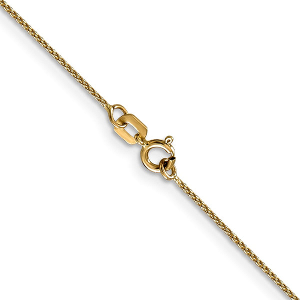 14KT Yellow Gold 16-inch 0.65MM Diamond-cut Spiga Link Pendant Chain