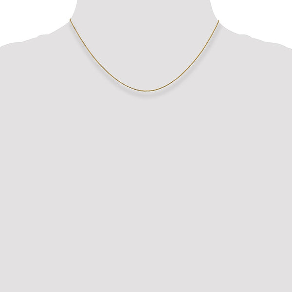 14KT Yellow Gold 16-inch 0.65MM Diamond-cut Spiga Link Pendant Chain