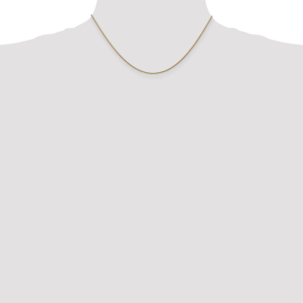 14KT Yellow Gold 16-inch 1MM Diamond-cut Lobster Clasp Spiga Link Pendant Chain