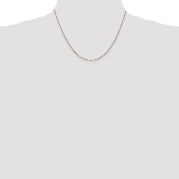 14KT Yellow Gold 18-inch 1MM Diamond-cut Lobster Clasp Spiga Link Pendant Chain
