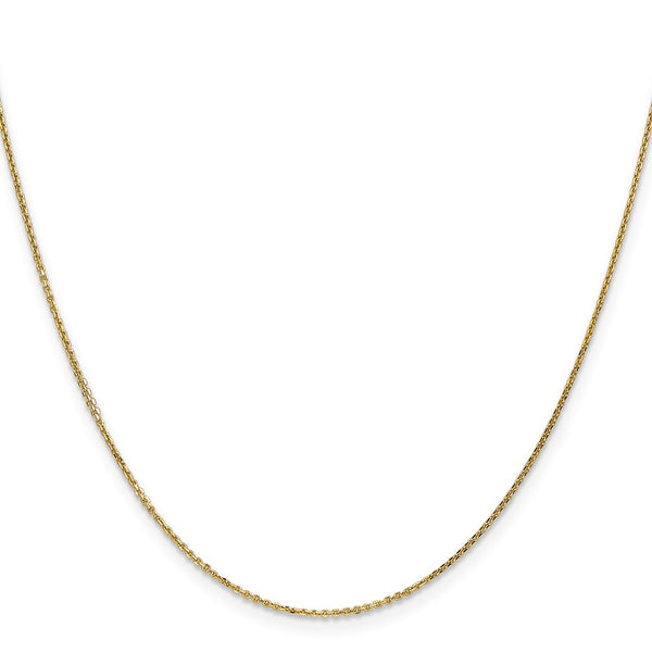 14KT Yellow Gold 22-inch 0.95MM Diamond-cut Cable Pendant Chain