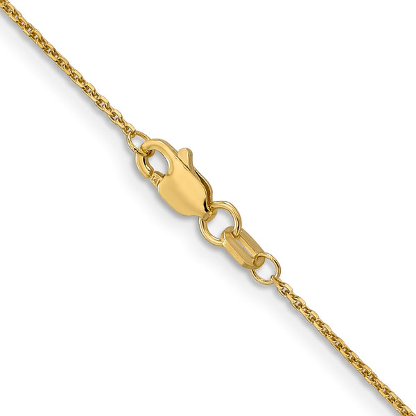 14KT Yellow Gold 14-inch 0.95MM Diamond-cut Lobster Clasp Cable Pendant Chain