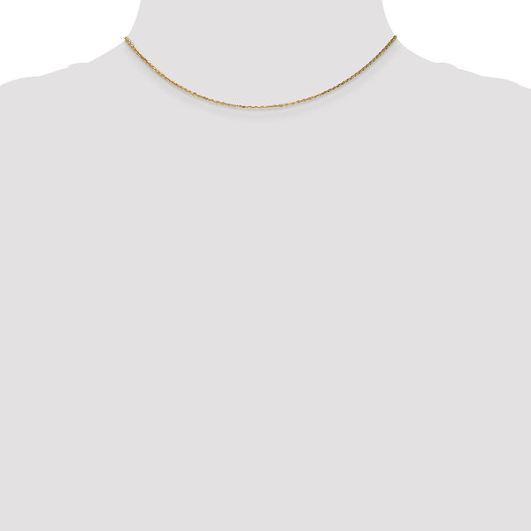 14KT Yellow Gold 14-inch 0.95MM Diamond-cut Lobster Clasp Cable Pendant Chain