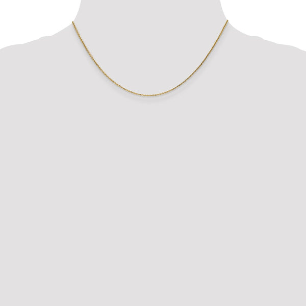 14KT Yellow Gold 16-inch 0.95MM Diamond-cut Lobster Clasp Cable Pendant Chain