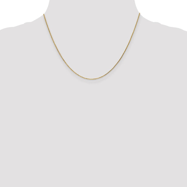 14KT Yellow Gold 18-inch 0.95MM Diamond-cut Lobster Clasp Cable Pendant Chain