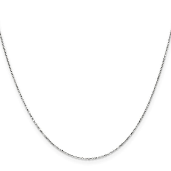 14KT White Gold 14-inch 0.8MM Diamond-cut Cable Pendant Chain